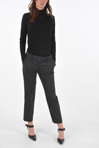 Virgin Wool Pants with Ankle Zips