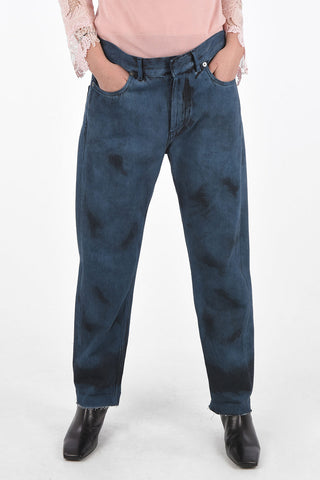 01 Frayed Hem Straight Fit Jeans