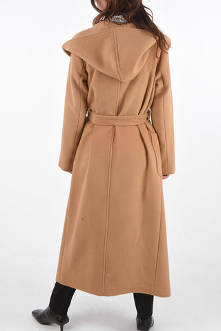 Single-breasted KENDAL Hooded Coat with Belt