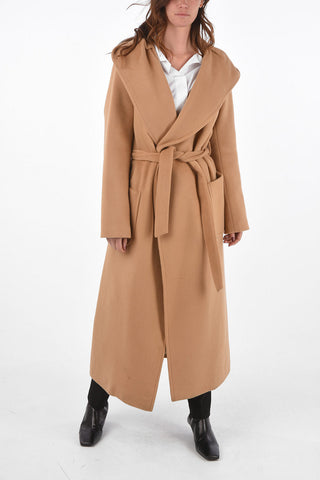 Single-breasted KENDAL Hooded Coat with Belt