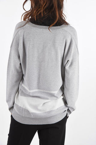 maglia scollo a V in lurex