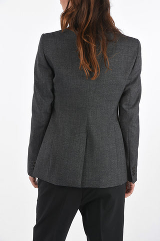 1 Button Peak Lapel Blazer with Flap Pockets
