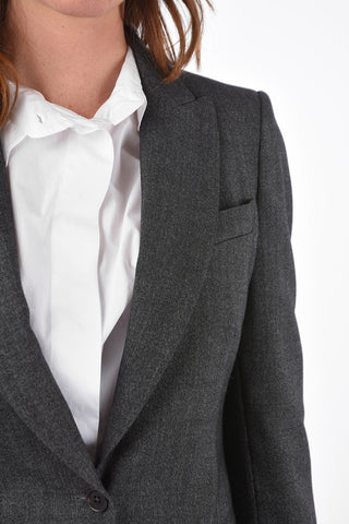 1 Button Peak Lapel Blazer with Flap Pockets