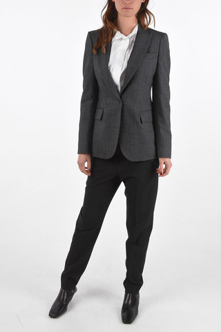 1 Button Peak Lapel Blazer with Flap Pockets