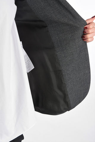 1 Button Peak Lapel Blazer with Flap Pockets