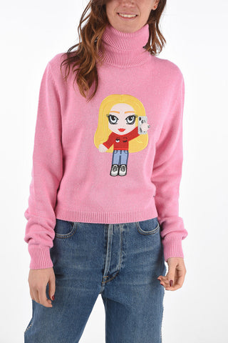 Turtleneck CF MASCOTTE Sweater with Embroidery and Apllication