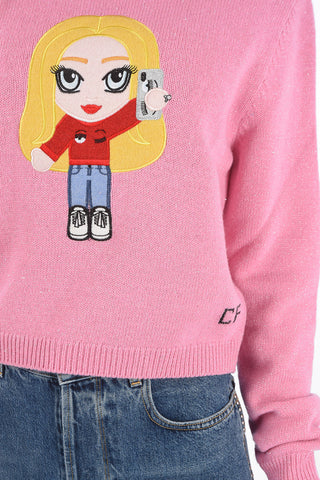 Turtleneck CF MASCOTTE Sweater with Embroidery and Apllication