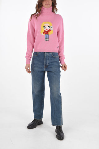 Turtleneck CF MASCOTTE Sweater with Embroidery and Apllication