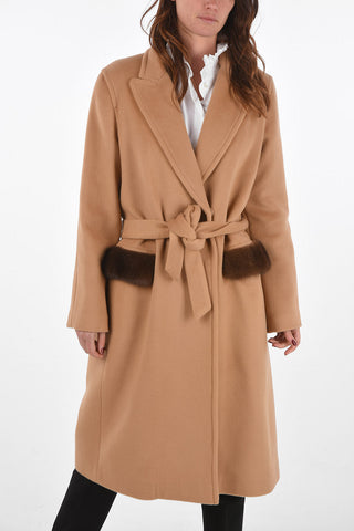 Double-breasted ANNE Coat with Mink Flap Pockets