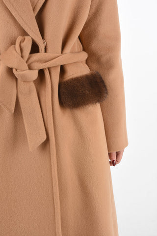 Double-breasted ANNE Coat with Mink Flap Pockets