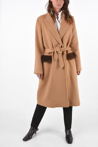 Double-breasted ANNE Coat with Mink Flap Pockets