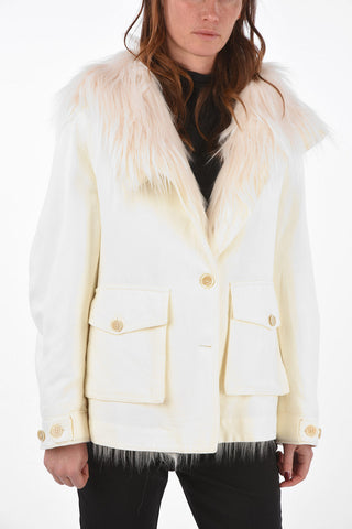 Eco-fur Lined Parka with Wool Back Application