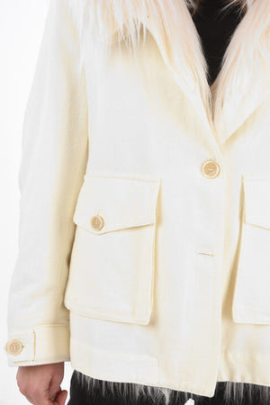Eco-fur Lined Parka with Wool Back Application