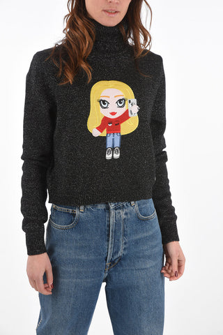 Turtleneck CF MASCOTTE Sweater with Embroidery and Apllication