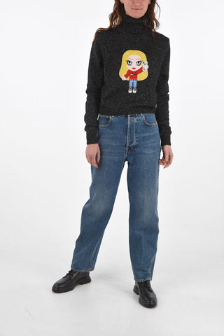Turtleneck CF MASCOTTE Sweater with Embroidery and Apllication
