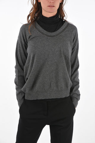 cashmere scoop neckline sweater