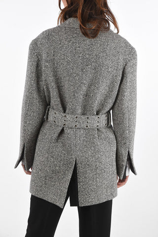 Cappotto Donegal in Misto Cashmere con Rever a Lancia