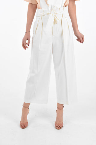 Double-pleated Gaucho Pants with Belt