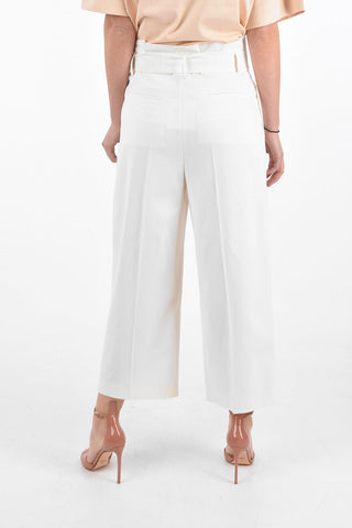 Double-pleated Gaucho Pants with Belt