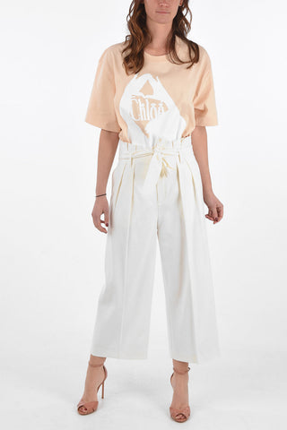 Double-pleated Gaucho Pants with Belt
