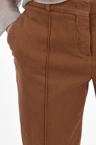 Pantaloni Slim Fit 4 Tasche con Passanti e Chiusura a Scomparsa