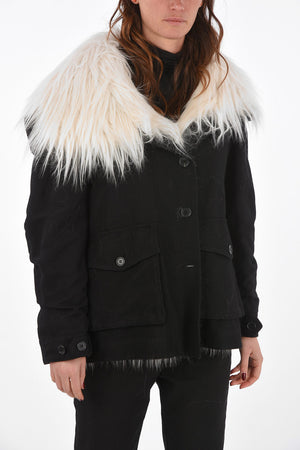 Eco-fur Lined Parka with Wool Back Application