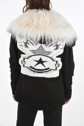 Eco-fur Lined Parka with Wool Back Application