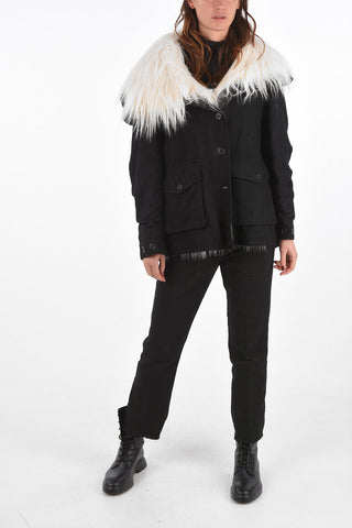 Eco-fur Lined Parka with Wool Back Application