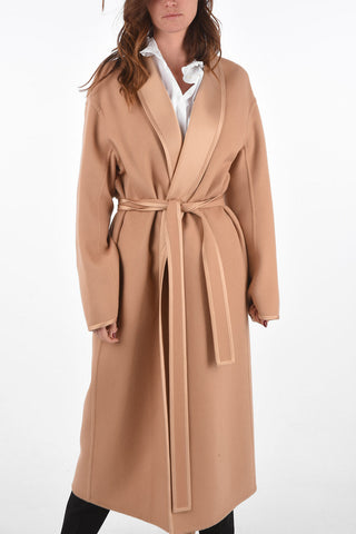 Shawl Lapel Cashmere Coat with Belt