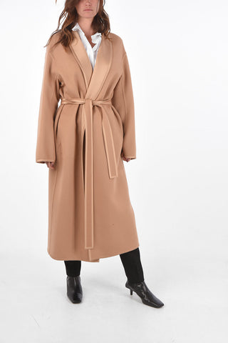 Shawl Lapel Cashmere Coat with Belt
