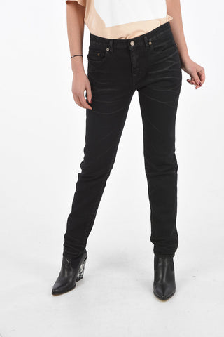 5 Pocket Skinny Denims with Wrinkled Effect