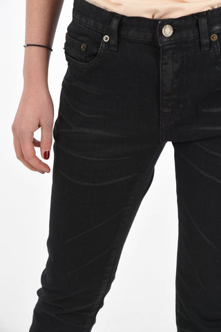 5 Pocket Skinny Denims with Wrinkled Effect