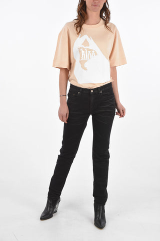 5 Pocket Skinny Denims with Wrinkled Effect