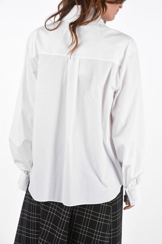 Tuxedo Shirt with Strass and Hidden Buttoning