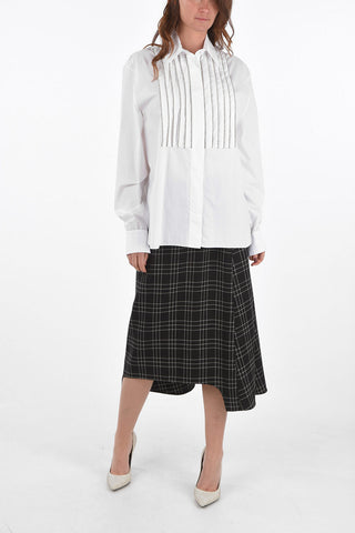 Tuxedo Shirt with Strass and Hidden Buttoning