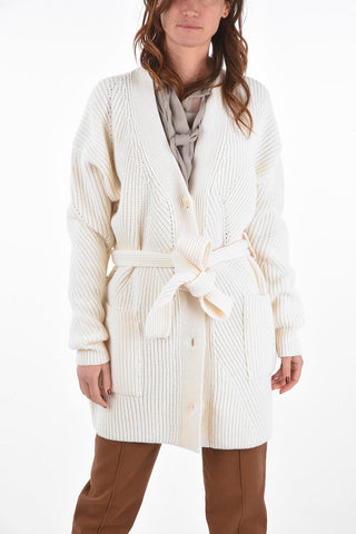 Buttoned LETHO Wool Cardigan with Belt