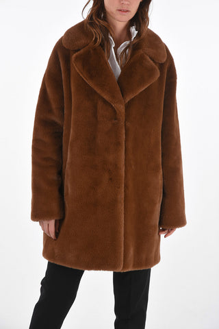 Single-breasted Eco-fur Coat
