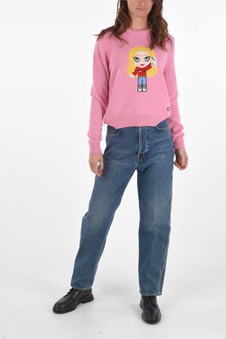 Crew Neck CF MASCOTTE Sweater with Embroidery and Apllication