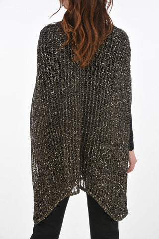 V Neck Lurex Caftan with Micro-sequines