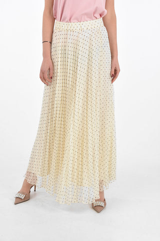 Pleated PLUPOIS Skirt with Polka Dot Motif