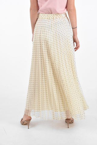Pleated PLUPOIS Skirt with Polka Dot Motif