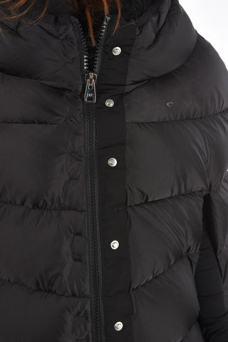 Duvet Padded Cape with Fox Fur Collar