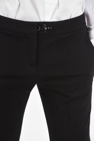 Pantaloni a Vita Bassa con 4 Tasche e Chiusura con Moschettone
