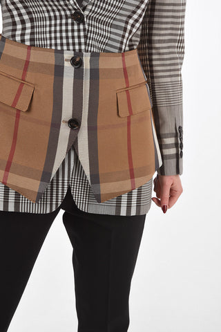 Tartan Blazer with Front Buttoned Martingale