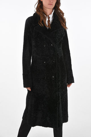 Reversible Double Breasted Shearling Coat