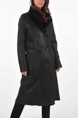 Reversible Double Breasted Shearling Coat
