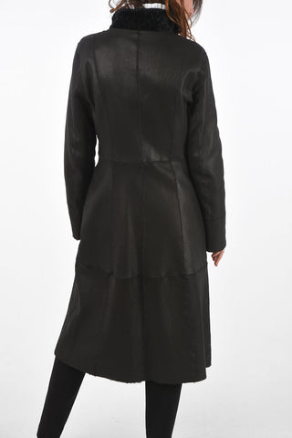 Reversible Double Breasted Shearling Coat