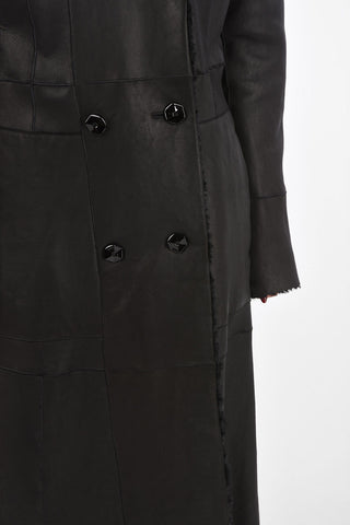 Reversible Double Breasted Shearling Coat