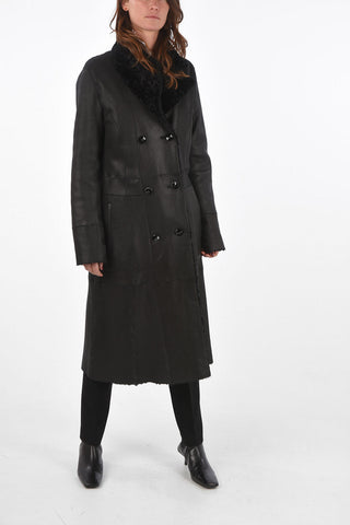 Reversible Double Breasted Shearling Coat
