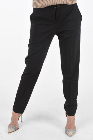 Low Rise Pants with 4 Pockets and Snap Hook Closure